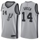 NBA Men San Antonio Spurs Grey #14 GREEN Jersey High Quality Name and Number Print