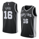 NBA Men San Antonio Spurs Black #16 GASOL Jersey High Quality Name and Number Print