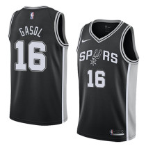 NBA Men San Antonio Spurs Black #16 GASOL Jersey High Quality Name and Number Print