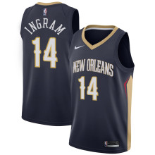 NBA Men New Orleans Pelicans Dark Blue #14 INGRAM Jersey High Quality Name and Number Print