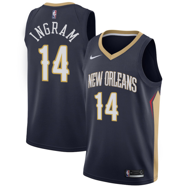 NBA Men New Orleans Pelicans Dark Blue #14 INGRAM Jersey High Quality Name and Number Print