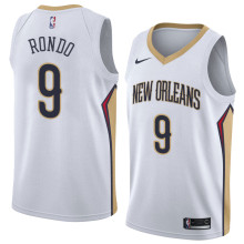 NBA Men New Orleans Pelicans White #9 RONDO Jersey High Quality Name and Number Print