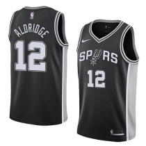 NBA Men San Antonio Spurs Black #12 ALDRIDGE Jersey High Quality Name and Number Print
