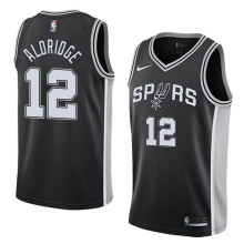 NBA Men San Antonio Spurs Black #12 ALDRIDGE Jersey High Quality Name and Number Print