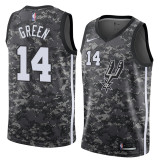 NBA Men San Antonio Spurs camouflage #14 GREEN Jersey High Quality Name and Number Print