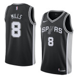 NBA Men San Antonio Spurs Black #8 MILLS Jersey High Quality Name and Number Print