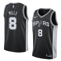 NBA Men San Antonio Spurs Black #8 MILLS Jersey High Quality Name and Number Print