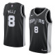 NBA Men San Antonio Spurs Black #8 MILLS Jersey High Quality Name and Number Print