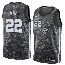 NBA Men San Antonio Spurs camouflage #22 GAY Jersey High Quality Name and Number Print
