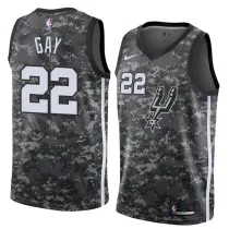 NBA Men San Antonio Spurs camouflage #22 GAY Jersey High Quality Name and Number Print