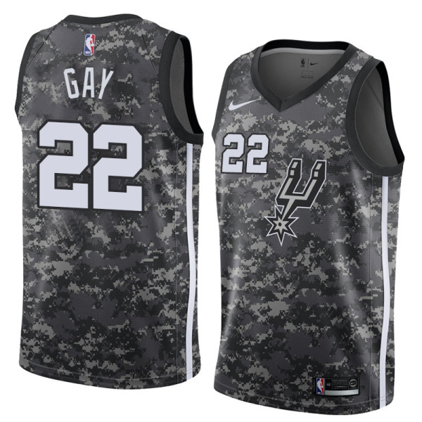 NBA Men San Antonio Spurs camouflage #22 GAY Jersey High Quality Name and Number Print