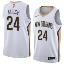 NBA Men New Orleans Pelicans White #24 ALLEN Jersey High Quality Name and Number Print