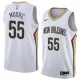 NBA Men New Orleans Pelicans White #55 MOORE Jersey High Quality Name and Number Print