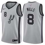 NBA Men San Antonio Spurs Grey #8 MILLS Jersey High Quality Name and Number Print
