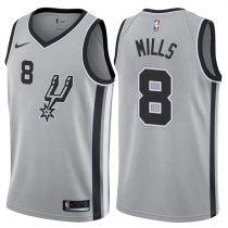 NBA Men San Antonio Spurs Grey #8 MILLS Jersey High Quality Name and Number Print