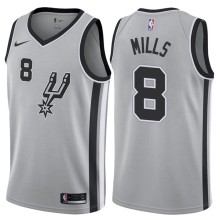 NBA Men San Antonio Spurs Grey #8 MILLS Jersey High Quality Name and Number Print