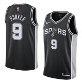 NBA Men San Antonio Spurs Black #9 PARKER Jersey High Quality Name and Number Print