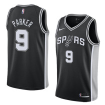 NBA Men San Antonio Spurs Black #9 PARKER Jersey High Quality Name and Number Print