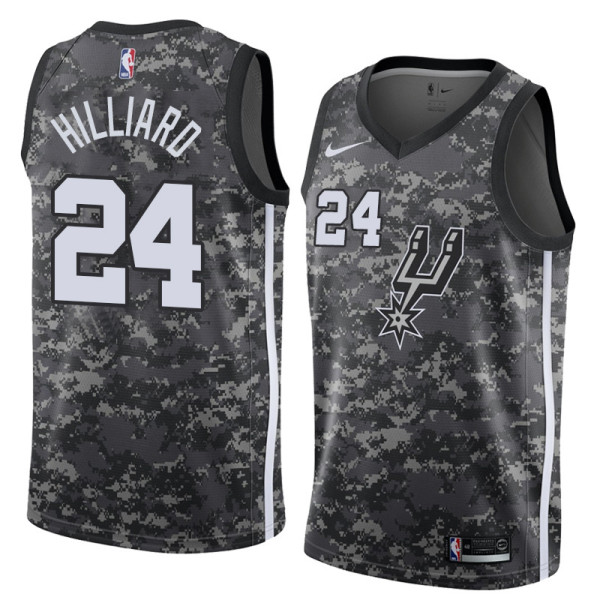 NBA Men San Antonio Spurs camouflage #24 HILLIARD Jersey High Quality Name and Number Print