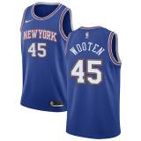 NBA Men New York Knicks Blue #45 WOOTEN Jersey High Quality Name and Number Print