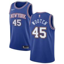 NBA Men New York Knicks Blue #45 WOOTEN Jersey High Quality Name and Number Print