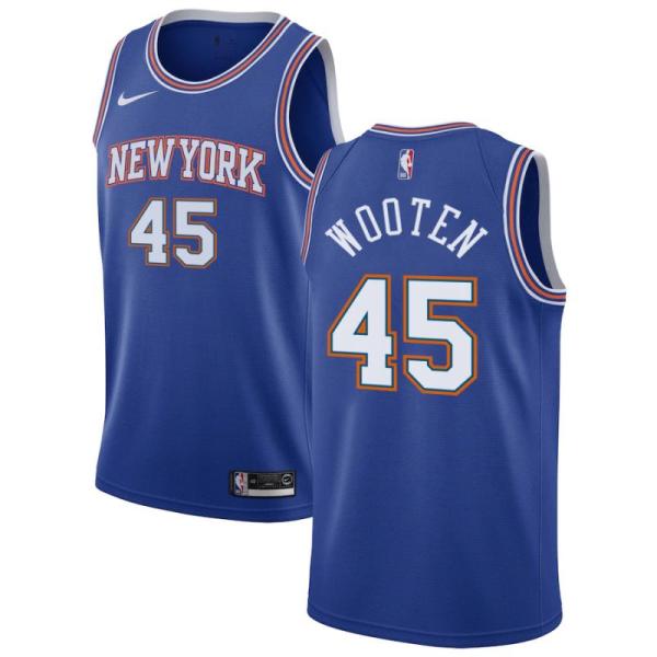 NBA Men New York Knicks Blue #45 WOOTEN Jersey High Quality Name and Number Print