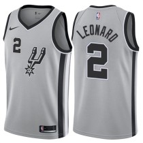 NBA Men San Antonio Spurs Grey #2 LEONARD Jersey High Quality Name and Number Print
