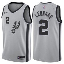 NBA Men San Antonio Spurs Grey #2 LEONARD Jersey High Quality Name and Number Print