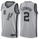 NBA Men San Antonio Spurs Grey #2 LEONARD Jersey High Quality Name and Number Print