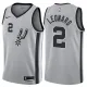 NBA Men San Antonio Spurs Grey #2 LEONARD Jersey High Quality Name and Number Print