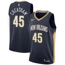 NBA Men New Orleans Pelicans Dark Blue #45 CHEATHAM Jersey High Quality Name and Number Print