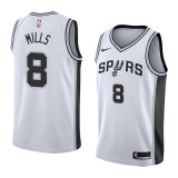 NBA Men San Antonio Spurs White #8 MILLS Jersey High Quality Name and Number Print
