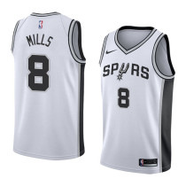 NBA Men San Antonio Spurs White #8 MILLS Jersey High Quality Name and Number Print