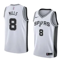 NBA Men San Antonio Spurs White #8 MILLS Jersey High Quality Name and Number Print