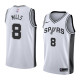 NBA Men San Antonio Spurs White #8 MILLS Jersey High Quality Name and Number Print