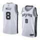 NBA Men San Antonio Spurs White #8 MILLS Jersey High Quality Name and Number Print
