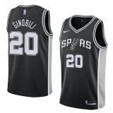 NBA Men San Antonio Spurs Black #20 GINOBILI Jersey High Quality Name and Number Print