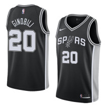 NBA Men San Antonio Spurs Black #20 GINOBILI Jersey High Quality Name and Number Print