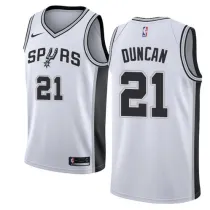 NBA Men San Antonio Spurs White #21 DUNCAN Jersey High Quality Name and Number Print