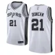 NBA Men San Antonio Spurs White #21 DUNCAN Jersey High Quality Name and Number Print