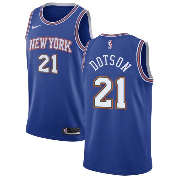 NBA Men New York Knicks Blue #21 DOTSON Jersey High Quality Name and Number Print
