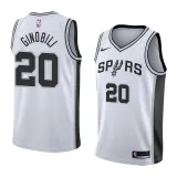 NBA Men San Antonio Spurs White #20 GINOBILI Jersey High Quality Name and Number Print