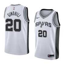 NBA Men San Antonio Spurs White #20 GINOBILI Jersey High Quality Name and Number Print