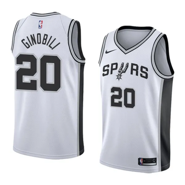NBA Men San Antonio Spurs White #20 GINOBILI Jersey High Quality Name and Number Print