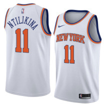 NBA Men New York Knicks White #11 NTILIKINA Jersey High Quality Name and Number Print