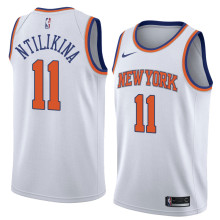 NBA Men New York Knicks White #11 NTILIKINA Jersey High Quality Name and Number Print
