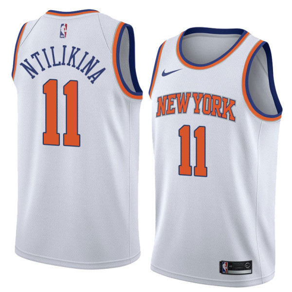 NBA Men New York Knicks White #11 NTILIKINA Jersey High Quality Name and Number Print