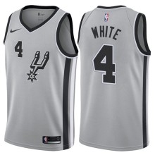 NBA Men San Antonio Spurs Grey #4 WHITE Jersey High Quality Name and Number Print