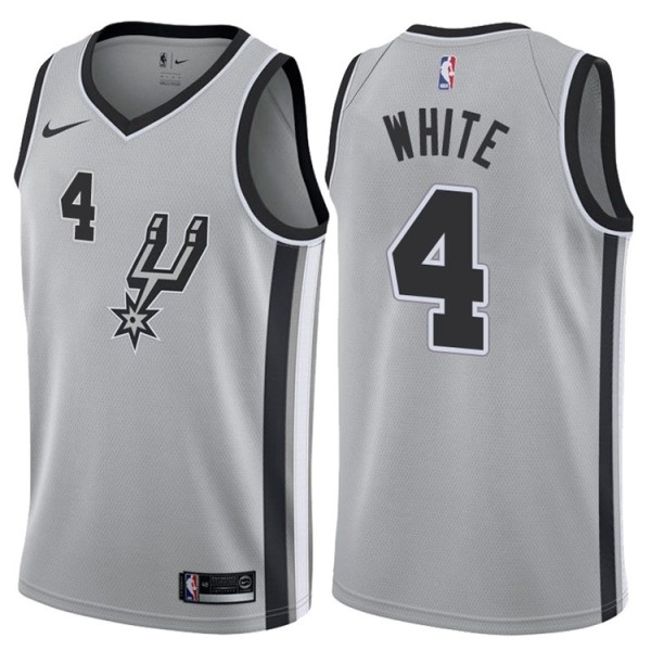 NBA Men San Antonio Spurs Grey #4 WHITE Jersey High Quality Name and Number Print