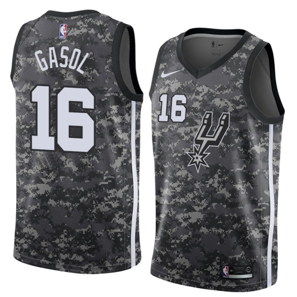 NBA Men San Antonio Spurs camouflage #16 GASOL Jersey High Quality Name and Number Print